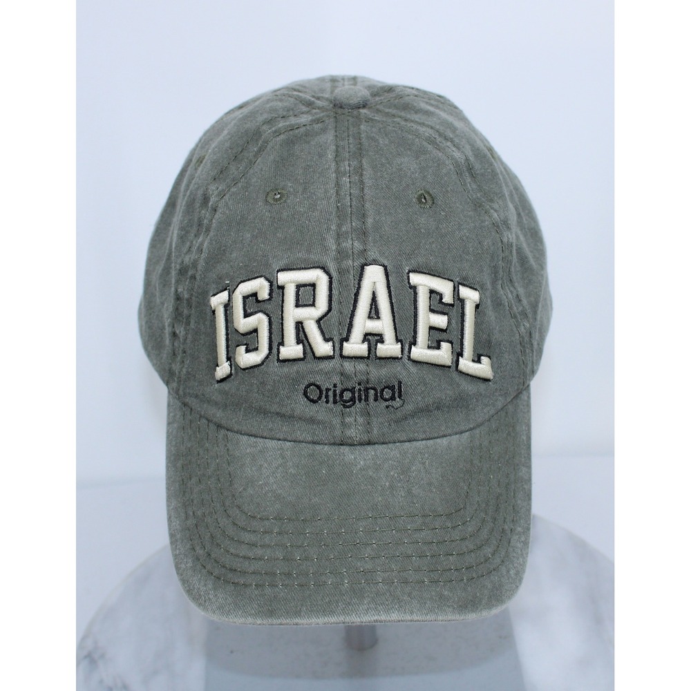 Robin Ruth Israel Embroidered Baseball Cap Khaki Green Adjustable Strap